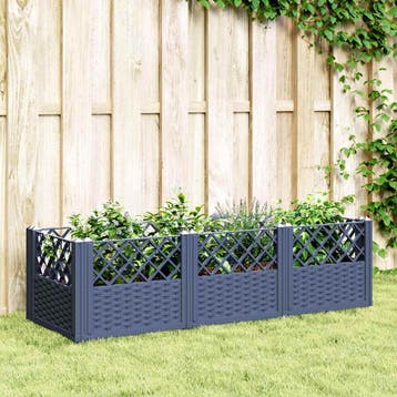 vidaXL Plantenbak met pinnen 123,5x43,5x43,5 cm polypropeen, Verzenden, Nieuw, Kunststof