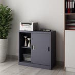 [en.casa] Lockerkast Rieti bureaukast 90x40x90 cm donkergrij, Verzenden, Nieuw