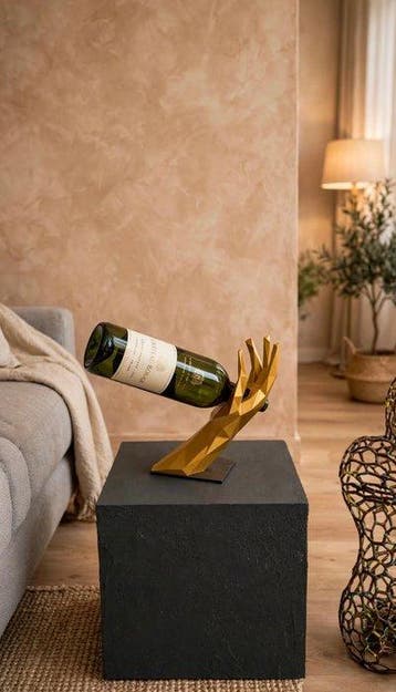 Tomas Orentas 1984 - sculptuur, Geometric Gold Hand Wine