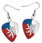 Tjechische vlag plectrum ketting, sleutelhanger, oorbellen, Ophalen of Verzenden, Nieuw