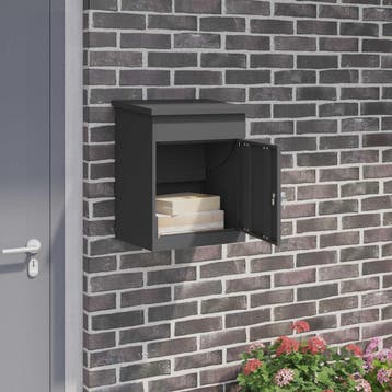 vidaXL Pakket inwerp box met opslag Zwart 47,5 x 38 x 59 cm, Verzenden, Nieuw