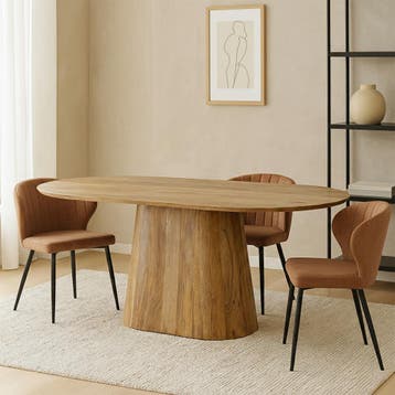 Mangohouten Eettafel Mick capsule 160×90 cm, Verzenden, Nieuw, Industriële meubels, Overige vormen