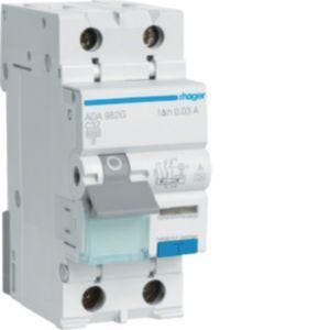 Hager aardlekautomaat / 32A, 30mA, C-kar, 1P+N / ADA982G, Ophalen of Verzenden, Nieuw, Groepenkast