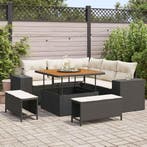 vidaXL Tuin Sofa Set met kussen 8 pcs Zwart poly rattan, Verzenden, Nieuw, 8 zitplaatsen