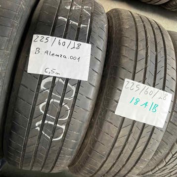2 x Bridgestone Alenza 001 225-60-18 Zomerbanden 6,5mm, 18 inch, Gebruikt, Ophalen of Verzenden, Band(en)