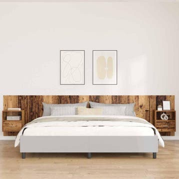 vidaXL Hoofdbord Met Kast 3 st Oud Hout Bewerkt hout, Verzenden, Nieuw, Bruin, Hout