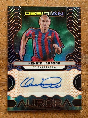 Panini Obsidian Henrik Larsson AA-HL Gesigneerde kaart,, Nieuw