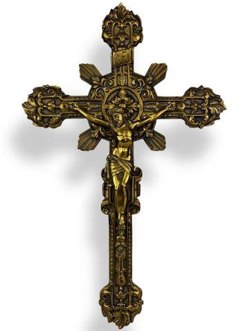 Crucifix - Verguld brons - Begin van de twintigste eeuw -