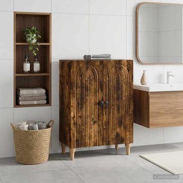 vidaXL Badkamer Opbergkast ALKMAAR Gerookt eiken 59,5 x 31 x, Verzenden, Nieuw