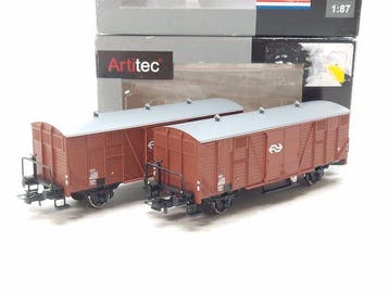 Artitec H0 - Modeltrein goederenwagon (2) - 2x Groentewagen, Hobby en Vrije tijd, Nieuw