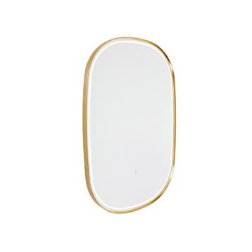 Badkamerspiegel koper incl. LED 3-staps dimbaar met touch, Huis en Inrichting, Woonaccessoires | Spiegels, Verzenden, Nieuw, Ovaal