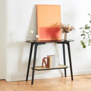 Console tafel Taivalkoski sidetable 80x35x100 cm zwart en ro, Huis en Inrichting, Tafels | Sidetables, Verzenden, Nieuw