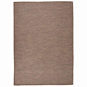 vidaXL Buitenkleed platgeweven 140x200 cm bruin, Verzenden, Nieuw, Bruin