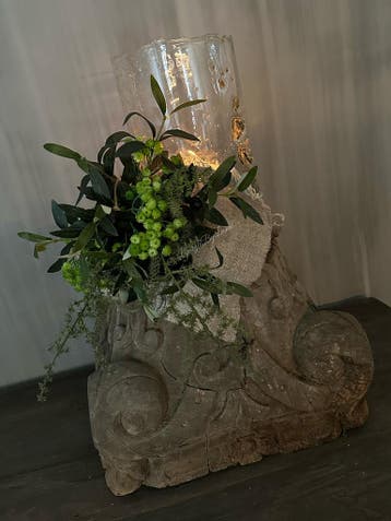 Namaak toef in shabby doek Gipskruid, Olijf en Asparagus, Ophalen of Verzenden, Nieuw