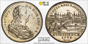 Duitsland. Joseph II. 1/2 Thaler (taler) 1775 - PCGS