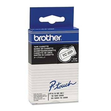 Brother TC-201 extreme tape zwart op wit 12 mm (origineel), Computers en Software, Printerbenodigdheden, Verzenden, Nieuw, Printertape