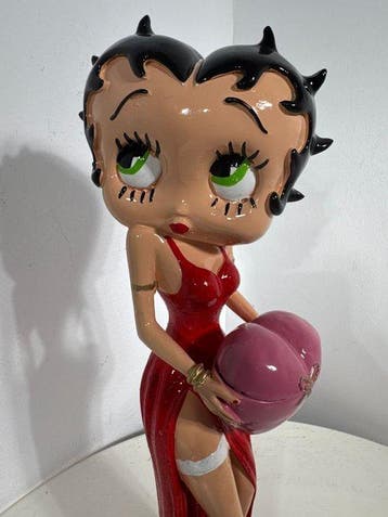 sculptuur, Betty Boop con cuore - 40 cm - Hars