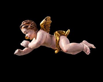 sculptuur, Angelo - 35 cm - Verguld hout
