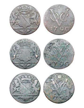 Nederlands-Indië. Duit 1790 Utrecht lot of 3 different mints