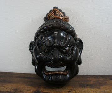Noh masker - Hout, vernis - Nio-standbeeld, ADATA