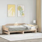 vidaXL Slaapbank met onderschuifbed 90x190 cm massief, Huis en Inrichting, Slaapkamer | Bedden, 90 cm, Eenpersoons, Bruin, Verzenden