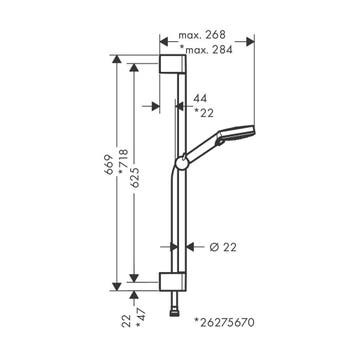 Doucheset HansGrohe Vernis Blend Met Glijstang 65 cm Chroom, Ophalen of Verzenden, Nieuw