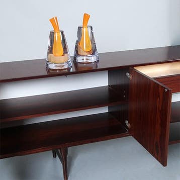 Vintage Dressoir door Fristho in palissander met grote bar, Ophalen of Verzenden