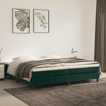vidaXL Boxspring bed 200x200 cm fluweel donkergroen, Verzenden, Overige maten, 200 cm, Stof