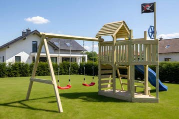 Houten Speeltoestel Maroo Play+ met schommels en glijbaan, Ophalen of Verzenden, Nieuw