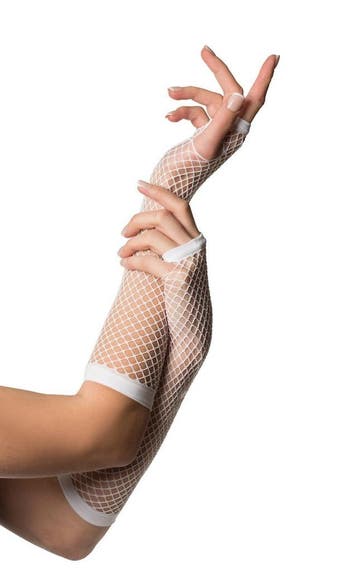 Vingerloze Handschoenen Lang Visnet Wit, Ophalen of Verzenden, Nieuw