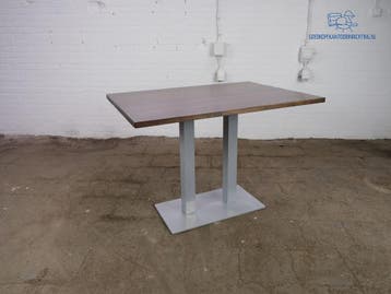 Sidetable donkereiken 125x86 grijs plateau frame tweedehands, Verzenden, Gebruikt