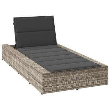 vidaXL Ligbed met zwevend kussen poly rattan lichtgrijs, Verzenden, Nieuw