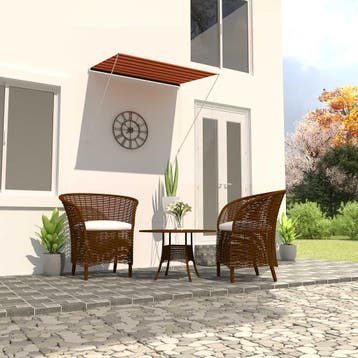 vidaXL Luifel uittrekbaar 200x150 cm oranje en bruin, Tuin en Terras, Zonneschermen, Verzenden, Nieuw
