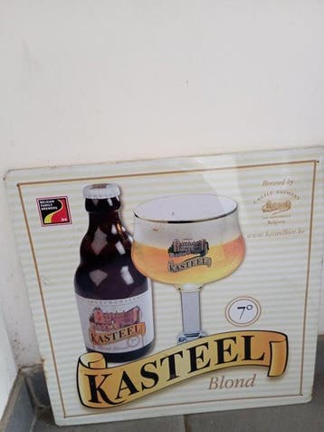 Reclamesplaat blond bier kasteel - Emaille plaat - Metaal