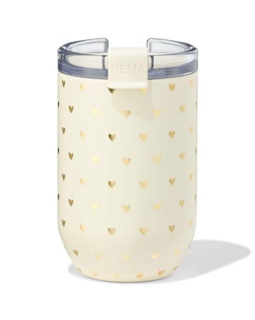 HEMA Koffiebeker 350ml rvs hartjes van €7.99 voor €4.79 sale, Huis en Inrichting, Verzenden, Nieuw