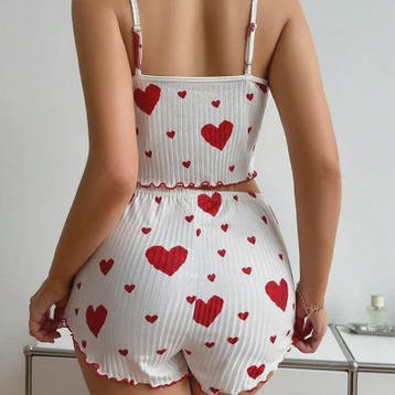 Dames Pyjama Set: 2-delig Tanktop & Shorts met Liefdesprint, Verzenden, Nieuw