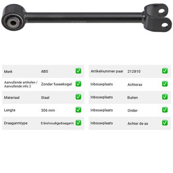 Draagarm Achteras Achter de as Buiten Onder Dodge Journey, Verzenden, Nieuw, Dodge