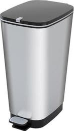 2dekans | Kis Chic Bin Pedaalemmer - 50 l - Zilver - Maat L, Ophalen of Verzenden
