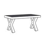 Eettafel-X Alphen Oud Teakhout - eettafel, Nieuw, Overige vormen, Overige materialen