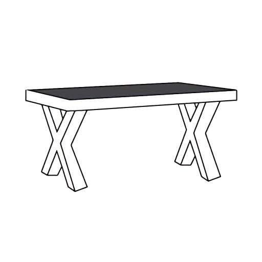 Eettafel-X Alphen Oud Teakhout - eettafel, Huis en Inrichting, Tafels | Eettafels, Nieuw, Overige materialen, Overige vormen
