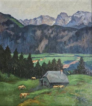 Austrian school (XX), signed B. Gruer - Gezicht op het