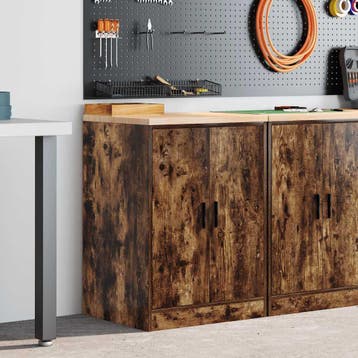vidaXL Garagekast 60x51x85 cm massief grenenhout gerookt, Verzenden, Nieuw