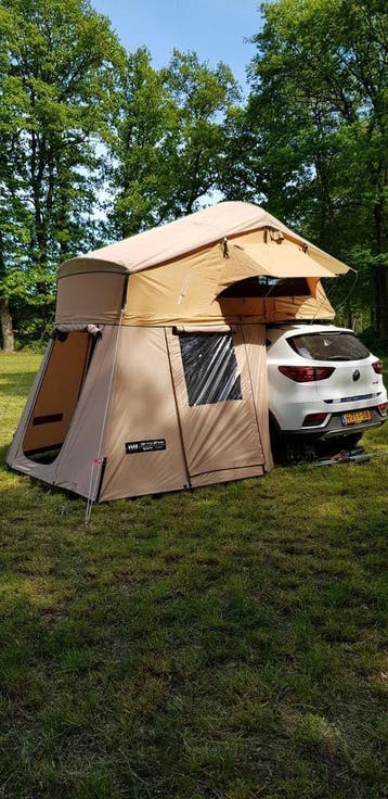 DE LAATSTE 2 140L Daktent inclusief 2m Ondertent Zand, Caravans en Kamperen, Tenten, Ophalen, Nieuw, Tot en met 2
