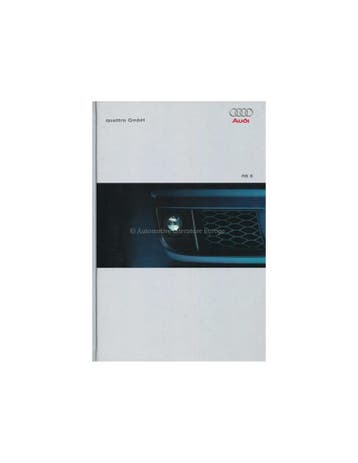 2002 AUDI RS6 HARDCOVER BROCHURE DUITS, Nieuw, Audi, Author