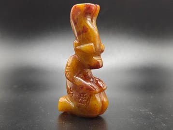 Old Serpentine Group totemische zonnegod - Hoogte: 76.3 mm -