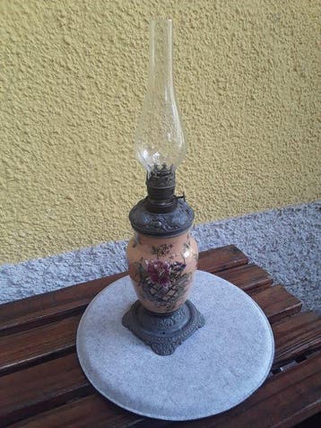 Olielamp - IJzer, Porselein - olielamp