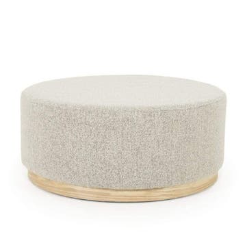 Poef Avah Large - Taupe Mantz - 96302 - hockers, Nieuw, Stof
