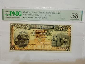 Mexico. - 5 Pesos - 1914 - Pick S465a (Zonder minimumprijs)