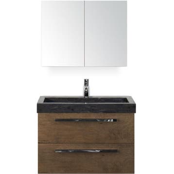 Seville Badmeubelset 80 cm - Tabacco - Wastafel Hardsteen, Ophalen of Verzenden, Nieuw