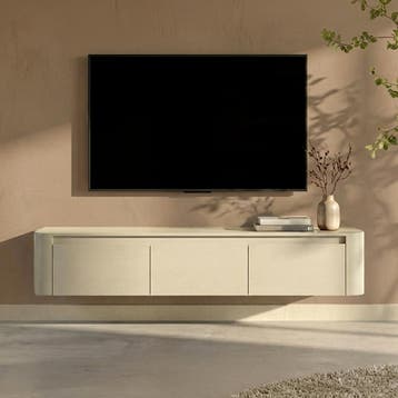 *WOONWINKEL* Zwevend Tv-meubel Beige Ronde Hoeken 160 Cm, Verzenden, Nieuw